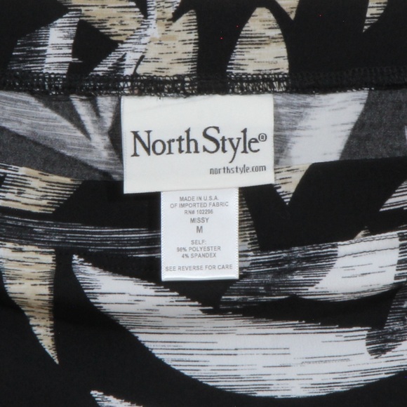 NorthStyle Black Leafy Multicolor Jungle Pattern Midi Skirt Women's Size Medium - Picture 3 of 5